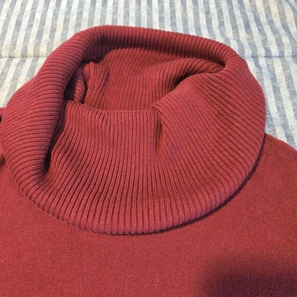 MICHAEL Michael Kors Fringe Cowl Neck oversized Poncho Large burgundy casual - Picture 4 of 10